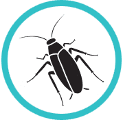 Green and white icon for Pest Control
